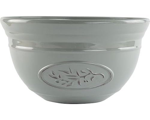AKKIN Garden Supplies Decorative High Qaulity Round Plastic Olive Bowl Planter Plant Pot Grey - 30cm (D) 18cm (H) 6 Litre Volume - Indoor or Outdoor Use