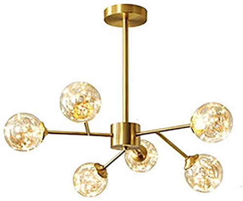 Lustre moderne pour éclairer un grand salon sombre, luminaire LED cuivre 12 têtes