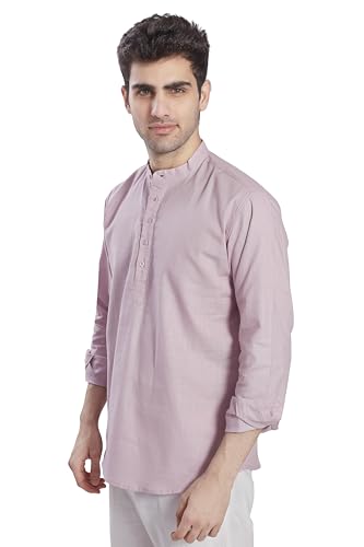 Image of DIVISIVE Men's Slim Fit Full Sleeves Cotton Short Kurta