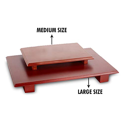 Soulveda Kraftz Wooden Handcrafted Pooja Peeta Chowki | Large Stool (18x12 inches) for Puja Idols | Wooden Puja Chowki Table for Festivals 1