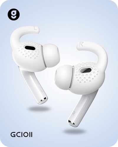 Image of Gcioii 3 Pairs for AirPods Pro 2 Ear Hooks Covers [Added Storage Pouch] Anti-Slip Accessories Compatible with Apple AirPods Pro 2nd Generation (White)