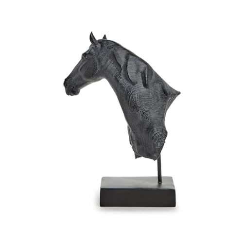 Escultura Decorativa Busto de Caballo con Base de Madera miniatura 5