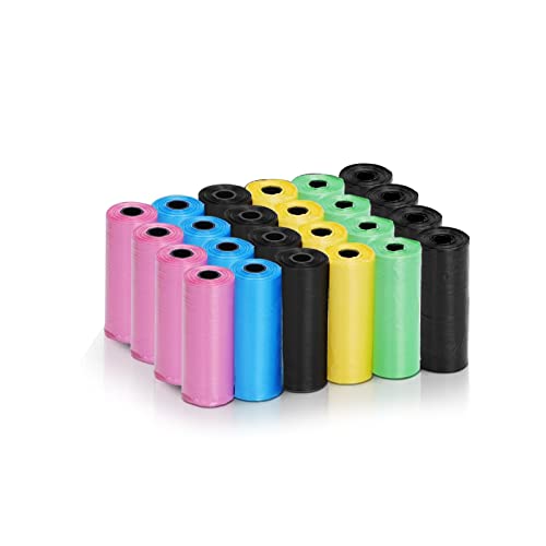 VARIOUS Bolsas Caca Perro, 1800 Unidades 120 Rollos, Bolsas Para Excrementos De Perros, Extra Gruesa Prueba de Fugas,Multicolor Negro