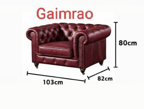 Image of Classic Leatherette Chester Sofa Set Button Tufted, Classic Style Sofa Set 3-Person Sofa for Living Room, Office, and Hallway Colour (Burgundy Leatherette, 3+2+1=6 Seater Sofa)