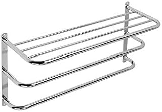 Croydex QM261841 Chrome Plated Mild Steel Wall Mounted Towel Rack and Additional Rails, 21.5 x 63 x 30 cm
