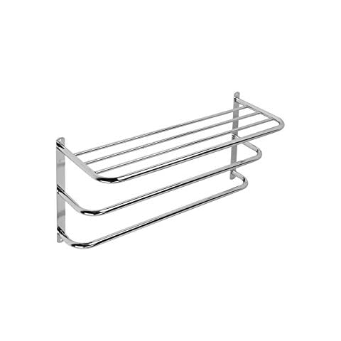 Croydex Chrome Plated Towel Rack with Shelf Cover