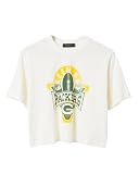 Junk Food NFL Women's Green Bay Packers Mock Neck Crop Tee - Signature Series, White, Medium