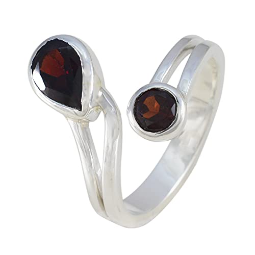 Bague grenat véritable argent 925, le cadeau de naissance ou d'anniversaire pour fille
