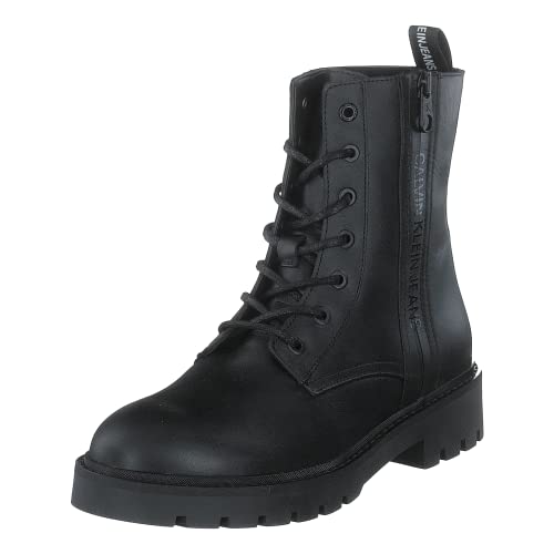 Calvin Klein Stivali Combat Mid in Pelle Neri