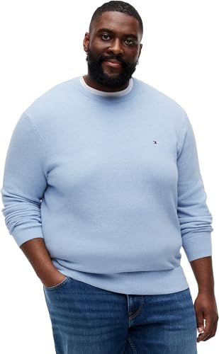 Pull col rond Tommy Hilfiger coupe confortable homme bleu taille 3XL