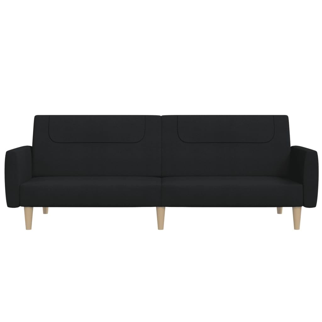 Divano Letto a 2 Posti Nero in Tessuto,Divano da Soggiorno,Divano di Design Moderno,Divano Letto 2 Posti Economico-375786