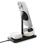 Twelve South HiRise 3 Deluxe 3-in-1 MagSafe + Qi2 Charging Stand, Black - Image 4