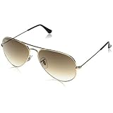 Ray-Ban Unisex Rb3025 Classic Aviator Sunglasses, Gold White/Crystal Green, 58 mm