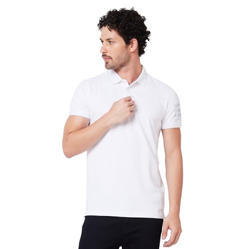 Image of Spykar Men's Slim Fit Ribbed Collar Half Sleeve Solid Casual T-Shirt