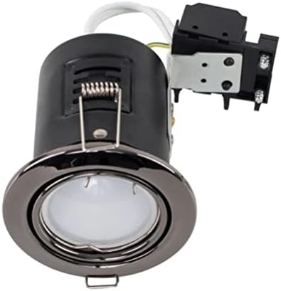 MiniSun Pack of 6 Fire Rated Black Chrome Tiltable GU10 Recessed Ceiling Downlights