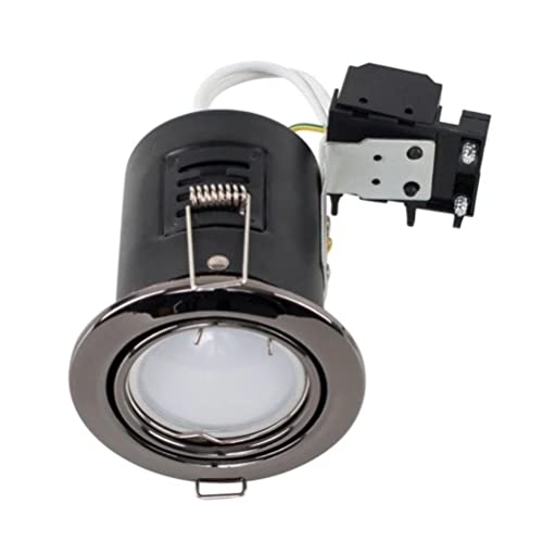 MiniSun | Fire Rated Black Chrome Tiltable GU10 Recessed Ceiling Downlight | Downlights & Home Improvements Essential