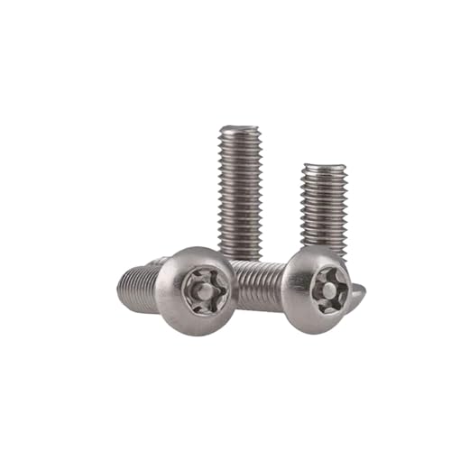 Tornillos de seguridad Torx M6 x 20 mm de acero inoxidable A2, cabeza de botón (10 uds)
