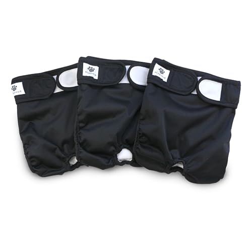 Hisprout weiblich Hund Windel wiederverwendbar waschbar Langlebig Hund Windeln Hose,Schwarz,S