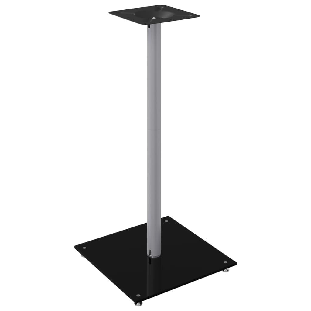 Stojak na głośniki, 2 sztuki, czarny, srebrny, z hartowanego szkła i aluminium, wysokość 86 cm, z systemem zarządzania kablami, antypoślizgowy, do kina domowego, salonu, studia, systemu Hifi