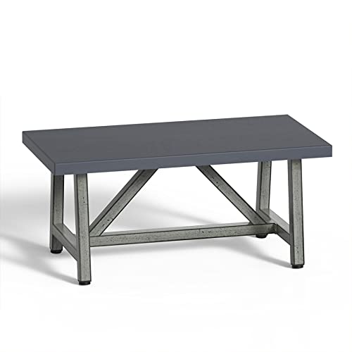 Outdoor Patio Coffee Table Metal Side Table All Weather For Backyard Garden Poolside Balcony,39.35"*19.65" #TOP7