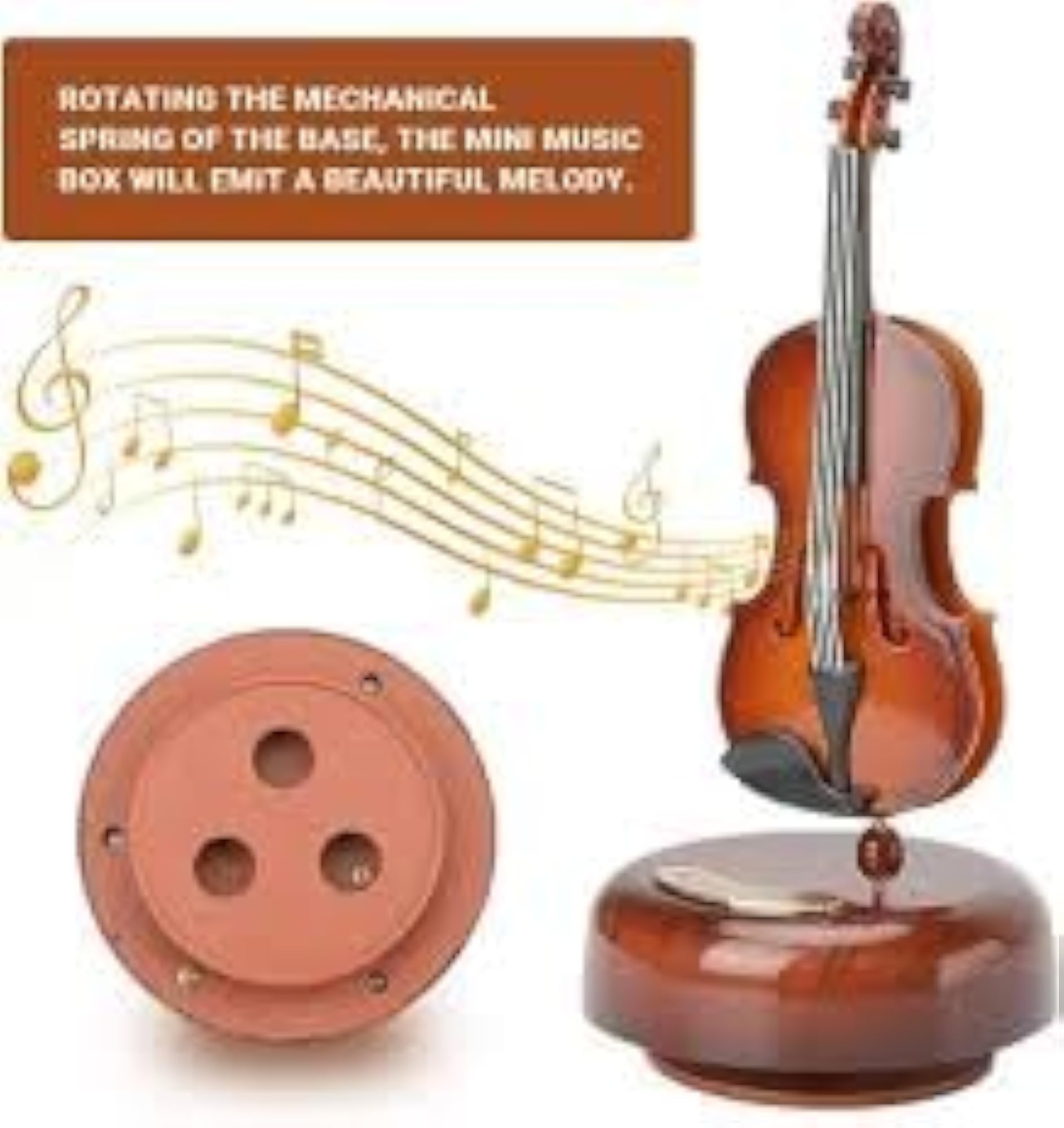 Guitar Music Box 360 Rotating Decorative Artware