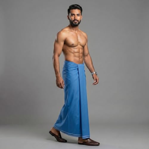 Image of Men's Cotton Lungi | Soft Breathable Wrap Around Lungi | Comfortable Daily & Home Wear for Men