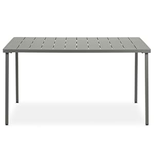 IDIMEX Gartentisch Azalea 140x80cm, grau - Outdoor Tisch wetterfest für Garten Balkon & Terrasse, Terrassentisch für 6 Personen, Stabil & pflegeleicht Tisch für draußen