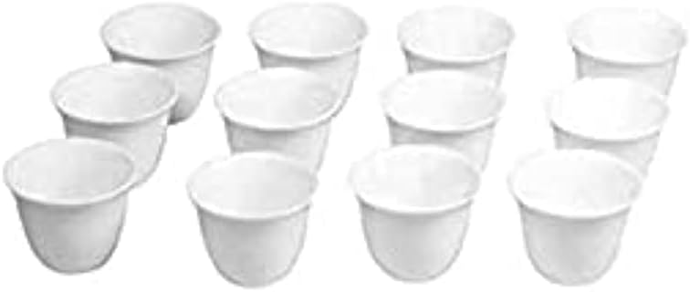 Arabic coffee cups, White Fine cups - Set of 12 pcs Arabic Gahwa Cups