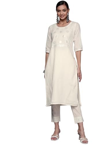 Image of Libas Womens Yoke Design Cotton Straight Kurta for Women Suit