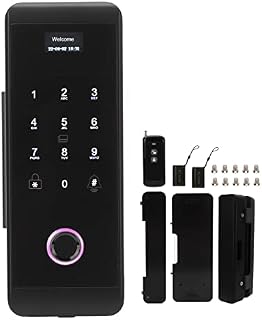 Smart Glass Door Lock, Keyless Entry Door Lock for Tuya Fingerprint/Password/IC ID Card/APP Remote Control Door Lock Electronic Touchscreen Deadbolt Lock for Home Office Apartment