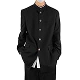 [QOOLYㅤ] 学ラン コスプレ 制服 メンズ スクール ブレザー コスプレ 男子 なんちゃって学生服 コス 男子高校生 男子制服 応援団 コスチューム 衣装 本格制服 男女兼用 学園祭 文化祭 入学式 卒業式 black XL