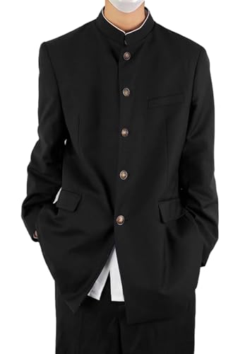 [QOOLYㅤ] スクール学ラン 学ラン コスプレ メンズ 制服 スクールブレザー 男子高校生 男子制服 応援団 学生服 コスチュームセット 仮装 ユニセックス 学園祭 文化祭 卒業式 入学式 イベント パーティー black Mのサムネイル