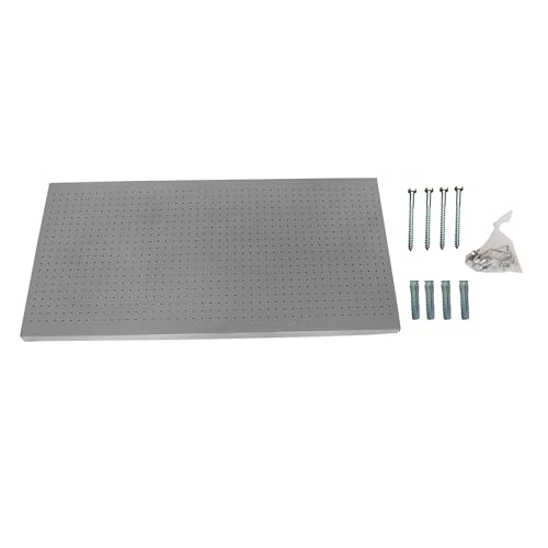 SimonRack Werkzeugwand, 8 teiliges Hakenset, 120x40x3,5 cm, Metall-Lochwand, Halterungen, Montagematerial, Grau - Simonwork