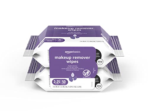 Amazon Basics Make Up Remover Wipes, Night Calming, 50 Count (2 Packs Of 25) (Previously Solimo) #TOP14