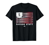 Vintage US Flag Baseball Stripes Bryson Stott MLBPA T-Shirt, Men, Black, Small