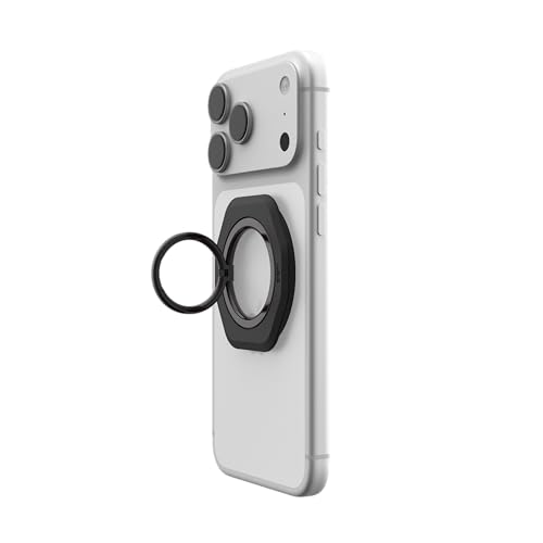 Image of Urban Armor Gear UAG Magnetic Phone Ring Stand LT, Compatible with Magnetic Magnet, Removable Metal Finger Ring Grip & 360 Rotation Adjustable Kickstand for iPhone 17 /16, Galaxy S26 /S25 /S24 - Black