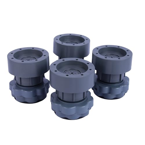 Image of SoraChi Washing Machine Stand Set of 4 Anti Vibration Pads | Elevated Plastic Feet Reduce Noise & Vibrations | Protects Against Water Damage Rust | for Front Load Top Load Semi Automatic (6.5x10cm)