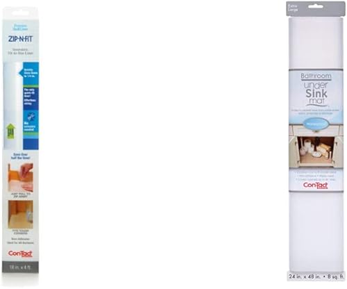 Con-Tact Forro adhesivo para cajones de agarre sólido con cremallera y forro protector impermeable para debajo del fregadero de la cocina