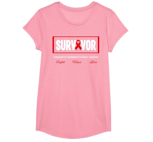 TTP Survivor Thrombotic Thrombocytopenic Purpura Awareness T-Shirt, Girls, Pink, Medium