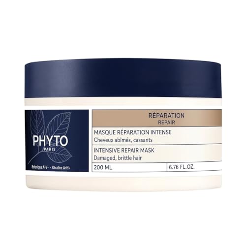 Phyto Paris - Réparation - Masque Cheveux Réparation Intense - Soin Réparateur Cheveux très Abîmés et Cassants - Masque Capillaire Intense à la Kératine A18+ et Mauve Blanche - Sans Silicone