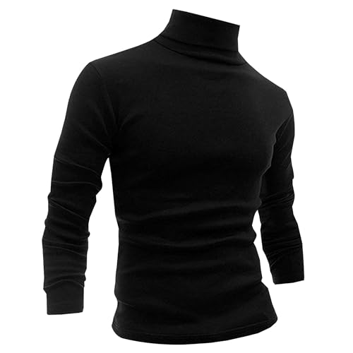 Men's Slim Fit Lightweight Long Sleeve Knitted Pullover Top Turtleneck Sweater T-Shirt