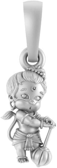 Sterling Silver (92.5% Purity) God Hanuman Pendant for Men and Women Pure Silver Lord Bajrang Bali Locket for Good Health and Wealth