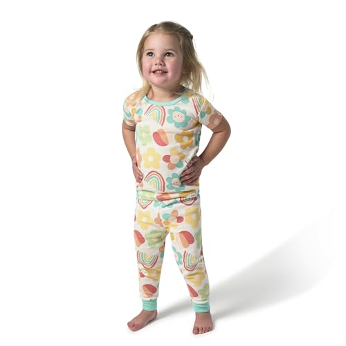 Onesies Brand Baby Girls\' Snug Fit 4-Piece Pajama Set, Flowers, 6-9M
