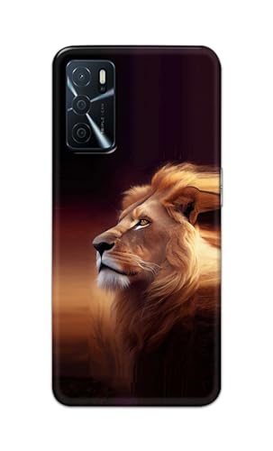 Image of PRINTFIDAA Printed Hard Back Cover Case for Oppo A16 | Oppo A16s | Oppo A55 5G | Oppo A53s 5G | Oppo A54s Back Cover (Danger Lion) -112