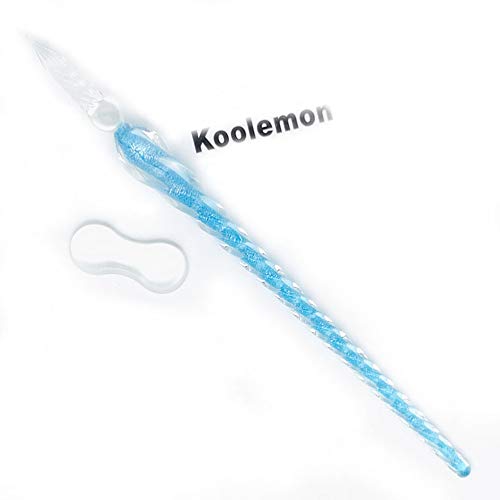 Koolemon High Borosilicate Crystal Glass Dip Pen Glass Signature Pen Business Present W/Free Gift Pen Rest