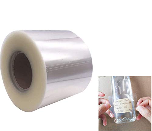 Clear Label Protector Shields Seals 2.2X1.6 inch Vinyl Label Protectors Acrylic Adhesive Book Repair Tape for School Library Home and Office 500 Pcs Roll