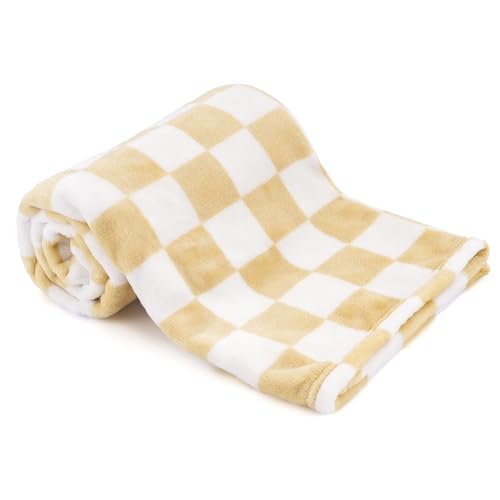 GreatBba Plush Checkered Baby Blanket for Boys Girls Nursery, 30'*40' Warm Short Fleece Blanket Neutral for Infant Newborn, Small Fuzzy for Sleeping,...