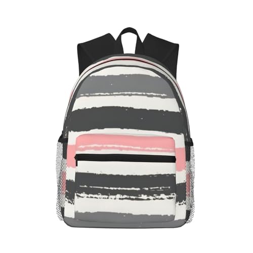 Sac à dos confortable imprimé rayé pour un style décontracté au quotidien