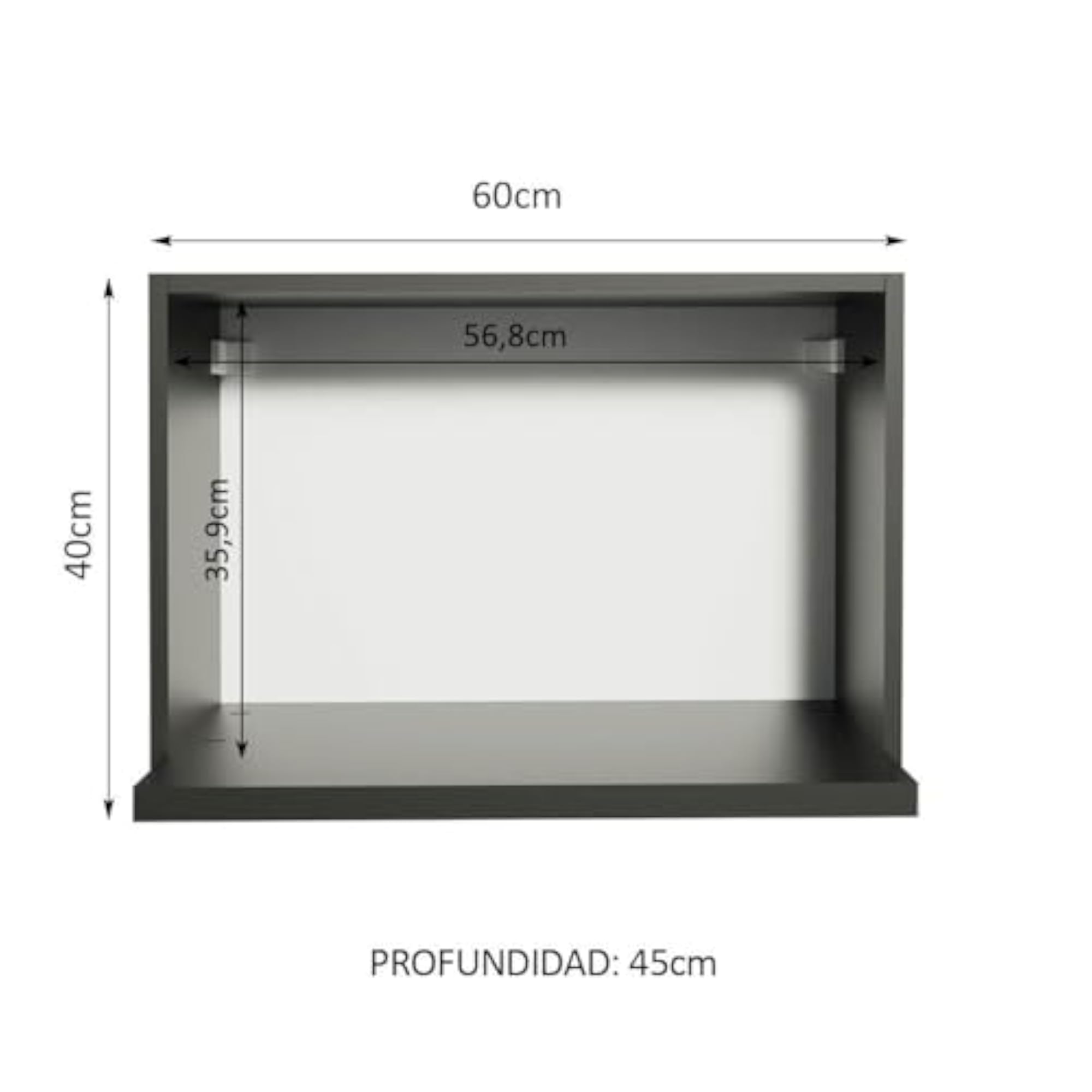 Modular Kitchen Microwave Compartment, Black