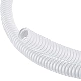 Innconee 1/4 Inch x 24.6 ft Wire Loom Split Tubing Guard Plastic Convoluted Flex Electric Wire Cord Protectors from Pets No Chew(White)